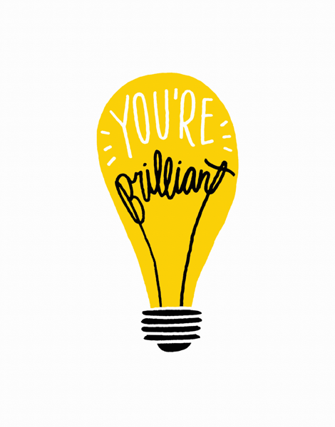 Hand Drawn You're Brilliant Congrats Card