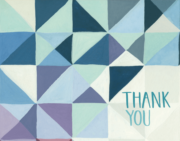 Geometric Blue Thank You Card