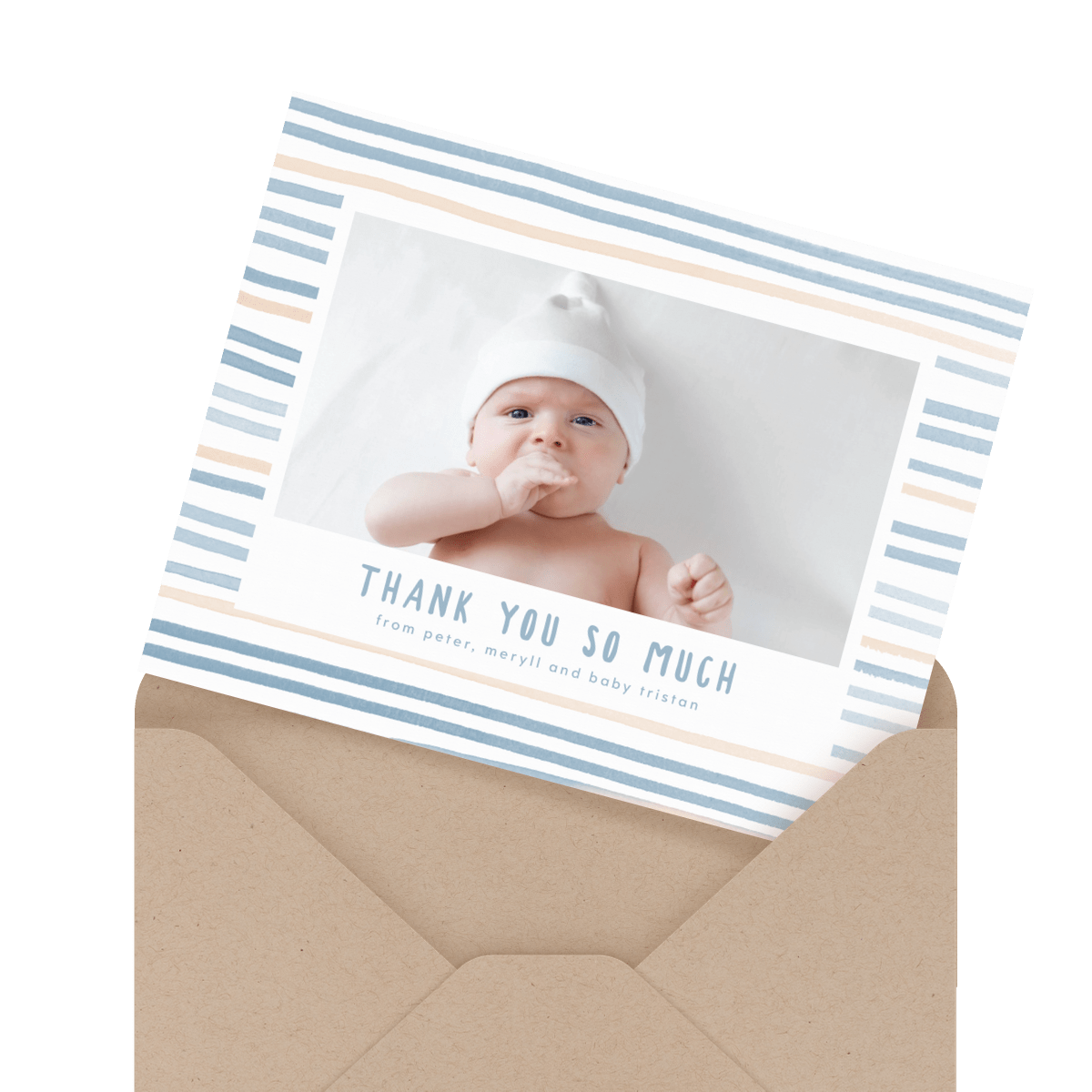 simple photo baby thank you card