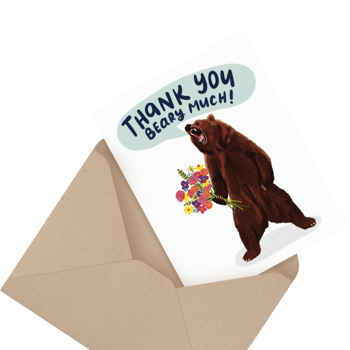 Custom gorgeous thank you card in envelope