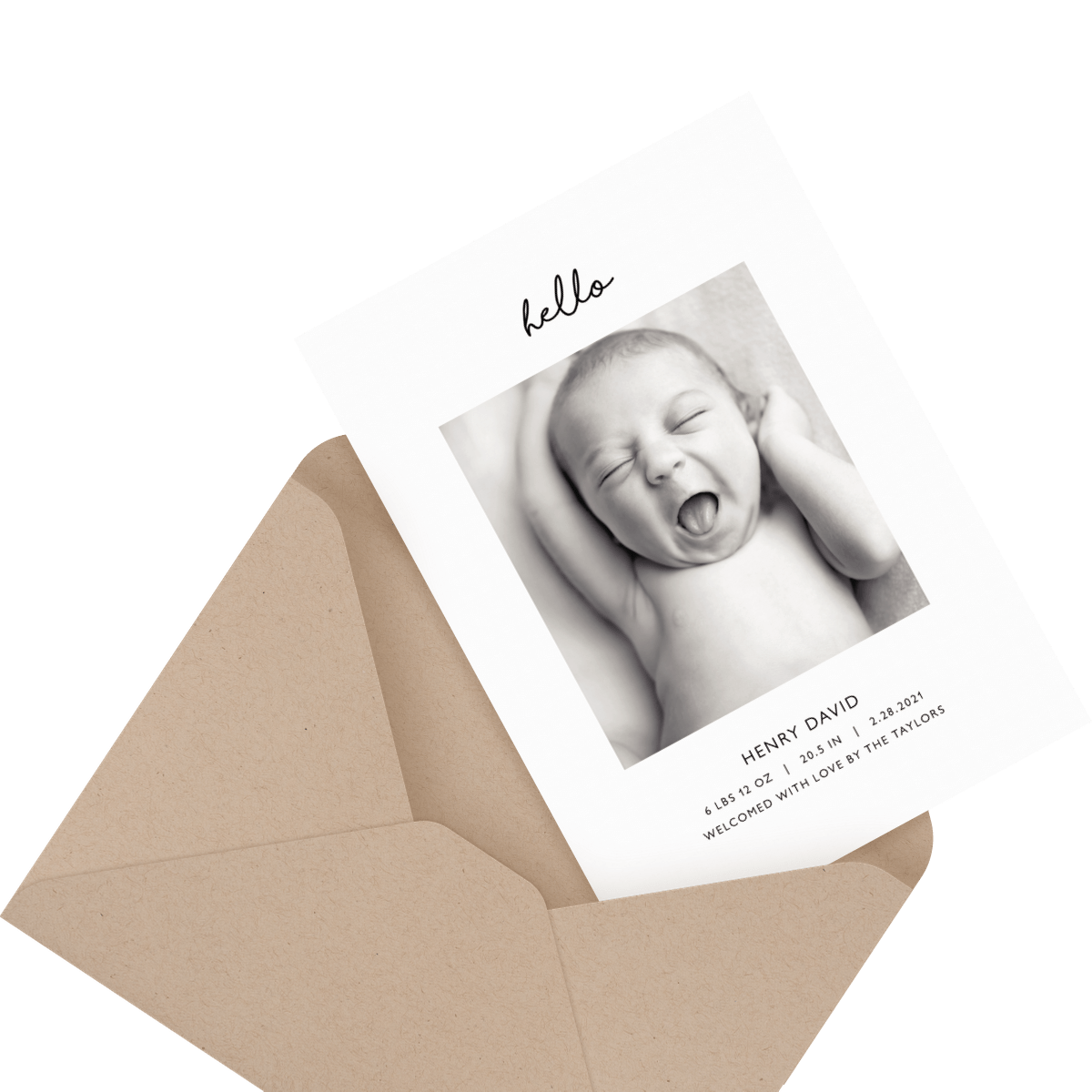 custom photo birth announcement