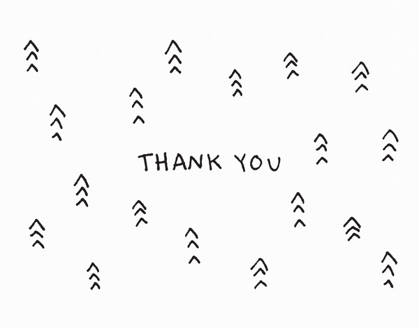 Black Hand Drawn Arrow Thank You Card