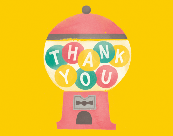 Retro Gumballs Thank You Card