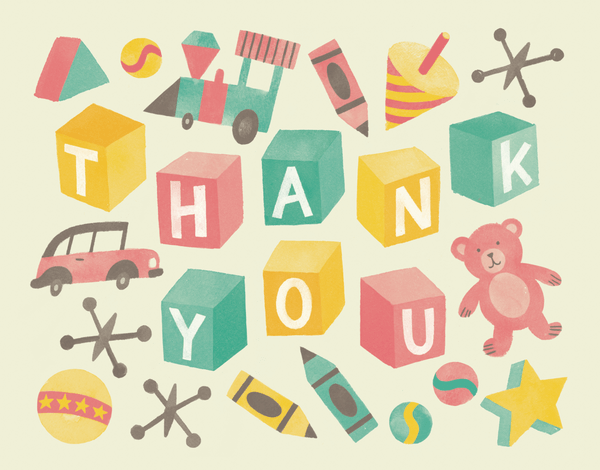 Vintage Toys Thank You Card