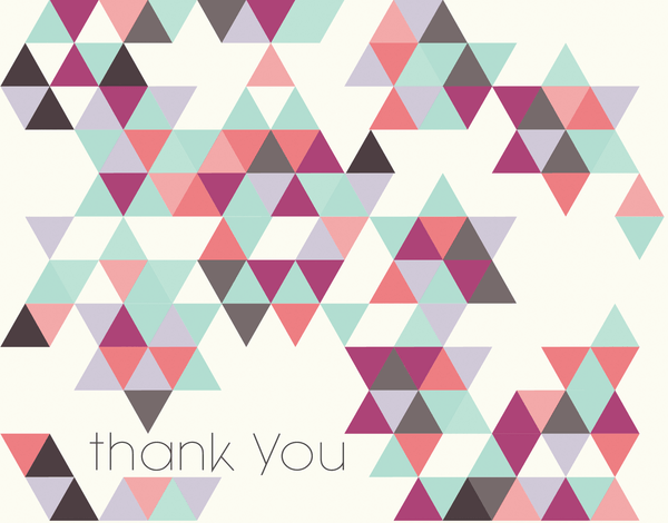 Colorful Geometric Bar & Bat Mitzvah thank You card