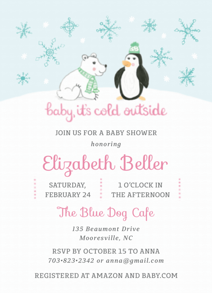 Winter Baby Shower Pink