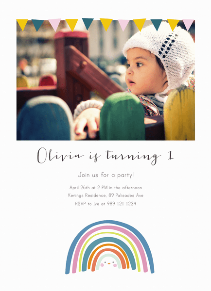 Rainbow Birthday Invitation