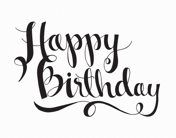 Simple Black Happy Birthday Script