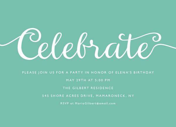 Celebrate Script Invite