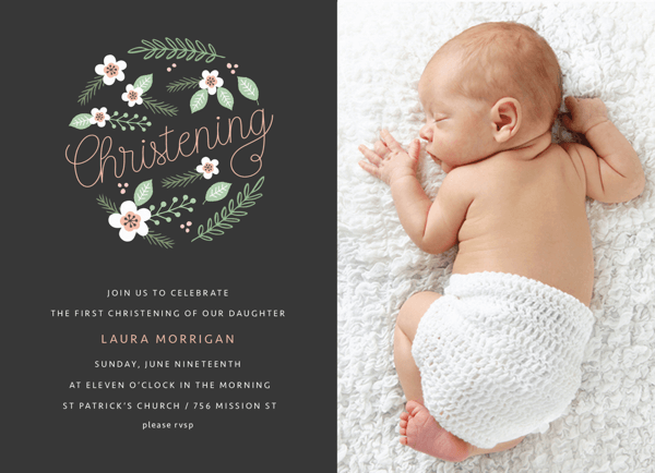 Floral Circle Photo Christening