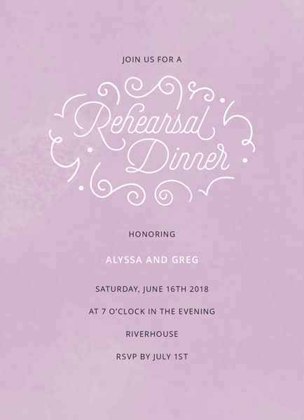 Lilac Rehearsal Dinner