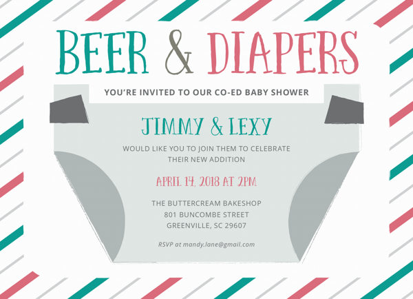 Beer & Diapers Co-Ed Baby Shower