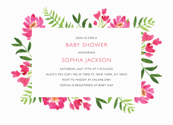 Floral Square Baby Shower