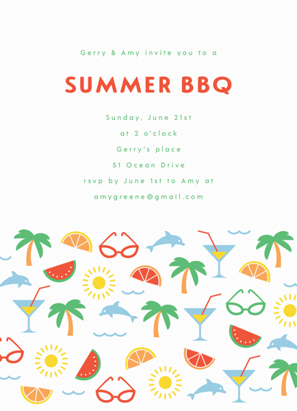 Beach Pattern Summer Invite