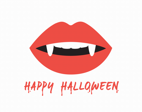 Fangs Halloween Card