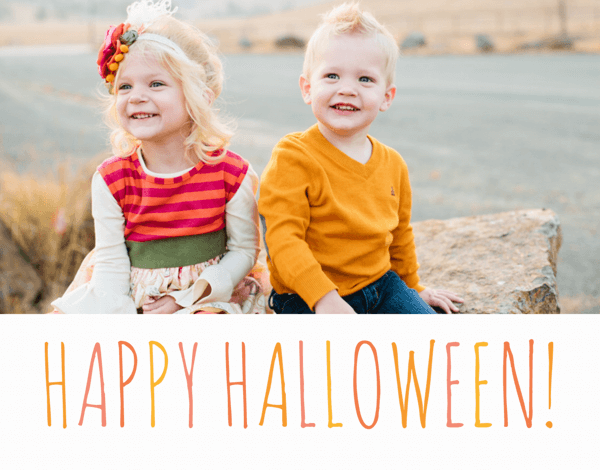 Orange Lettered Photo Halloween Card