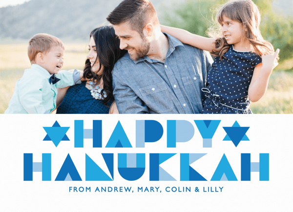 Geometric Photo Hanukkah Card