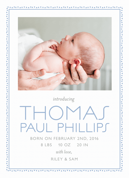 Gentle Dots Birth Announcement