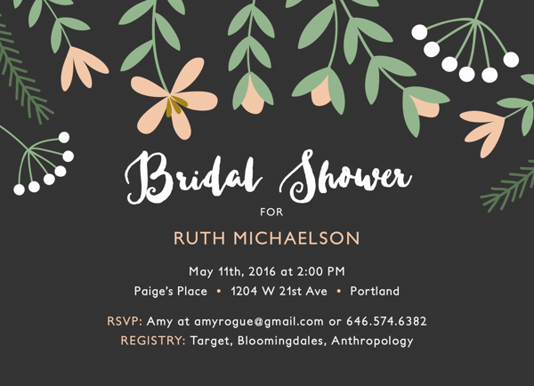 Pink Florals Bridal Shower Invite