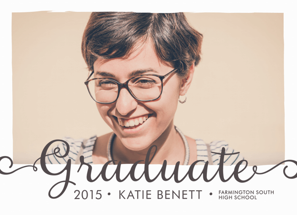 Grey Lettering Graduation Announcement