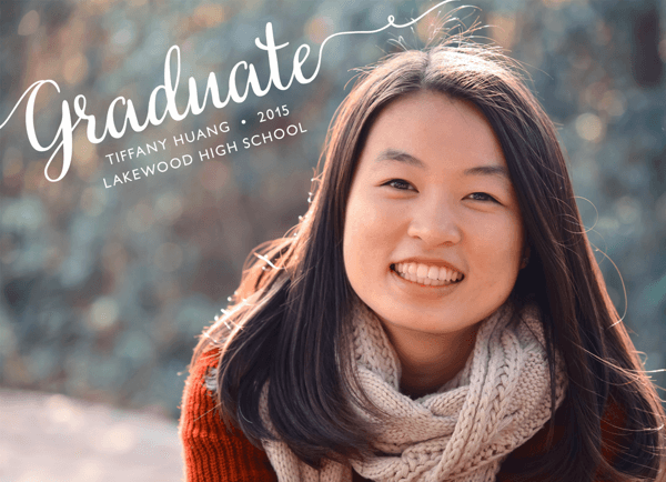 Cursive Lettering Graduation Announcement