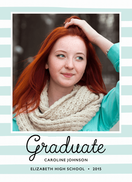 Pastel Stripes Graduation Announcement