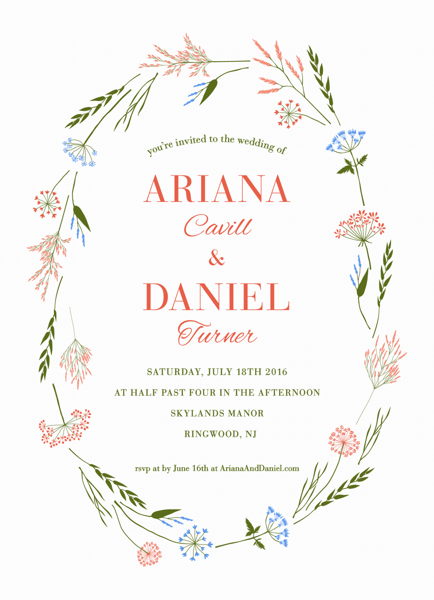 Wildflowers Wedding Invitation