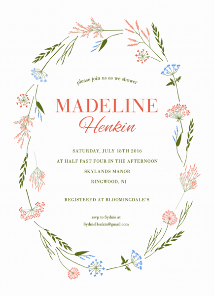 Wildflowers Bridal Shower Invite