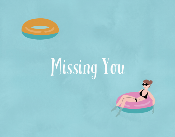 Swimming Pool Float I Miss You Card