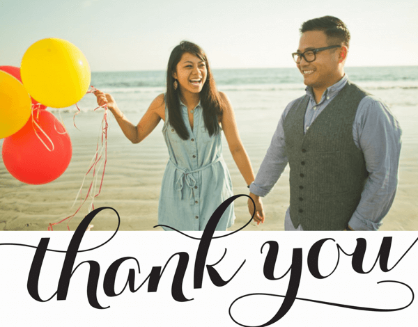 Simple Script Custom Photo Thank You Card