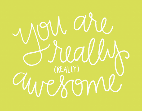 Girly You are Awesome Thank You card