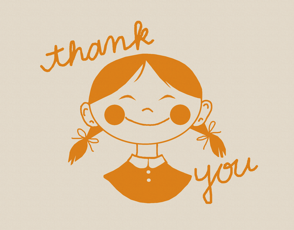 Orange Girl Thank You Card