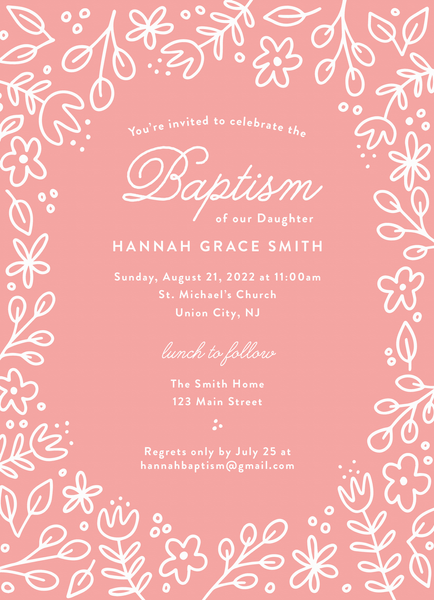 Pink Floral Baptism