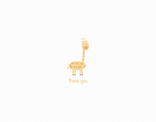 Giraffe Baby Thank You Card