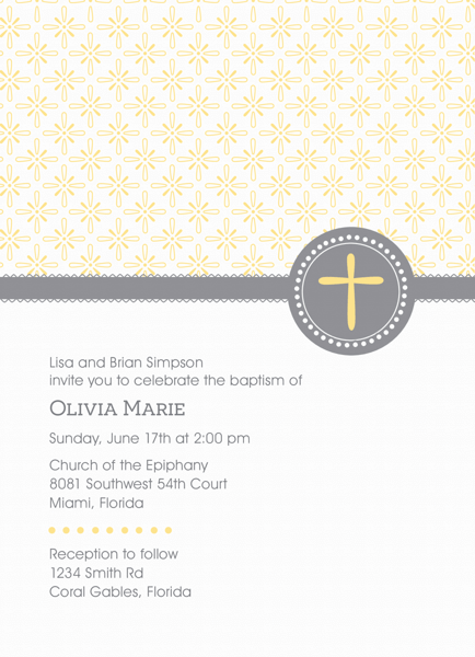 Pattern Baptism Invite