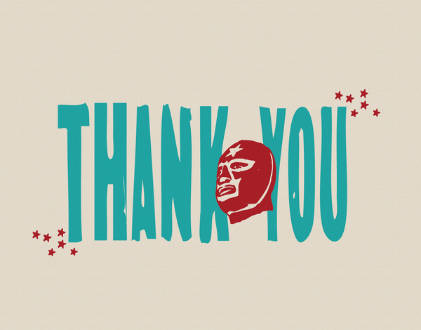 Luchador Thank You Card