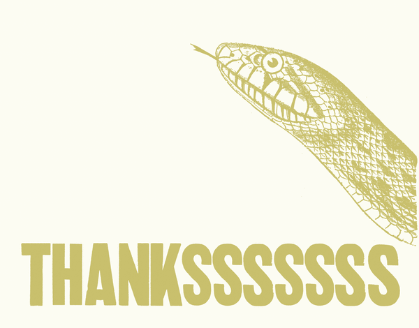 Snake Hiss Thank You Card